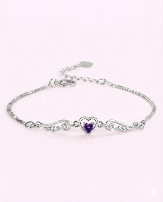 Pulsera Corazon Amor Violeta - Podios