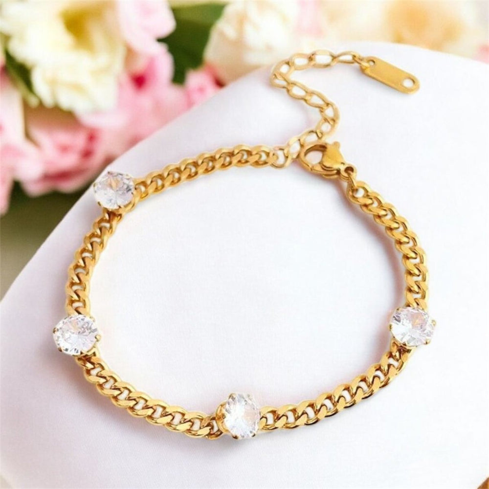 Pulsera Crystal Luxe – Bañada en oro 14K y ajustable - Podios