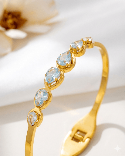 Pulsera Diamond Tears – Bañada en oro 18K con brillantes - Podios