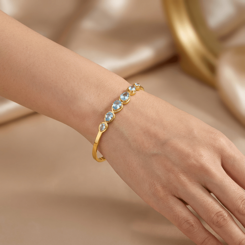 Pulsera Diamond Tears – Bañada en oro 18K con brillantes - Podios