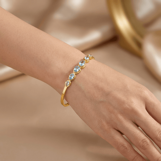 Pulsera Diamond Tears – Bañada en oro 18K con brillantes - Podios