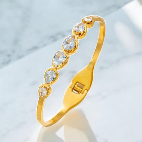 Pulsera Diamond Tears – Bañada en oro 18K con brillantes - Podios