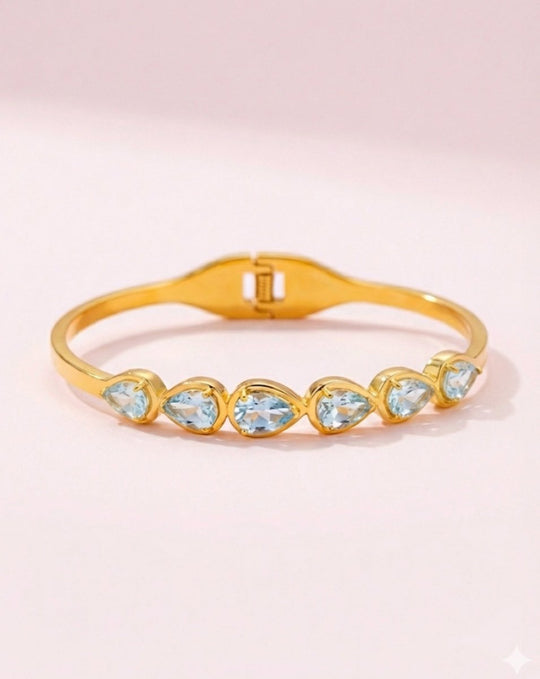 Pulsera Diamond Tears – Bañada en oro 18K con brillantes - Podios