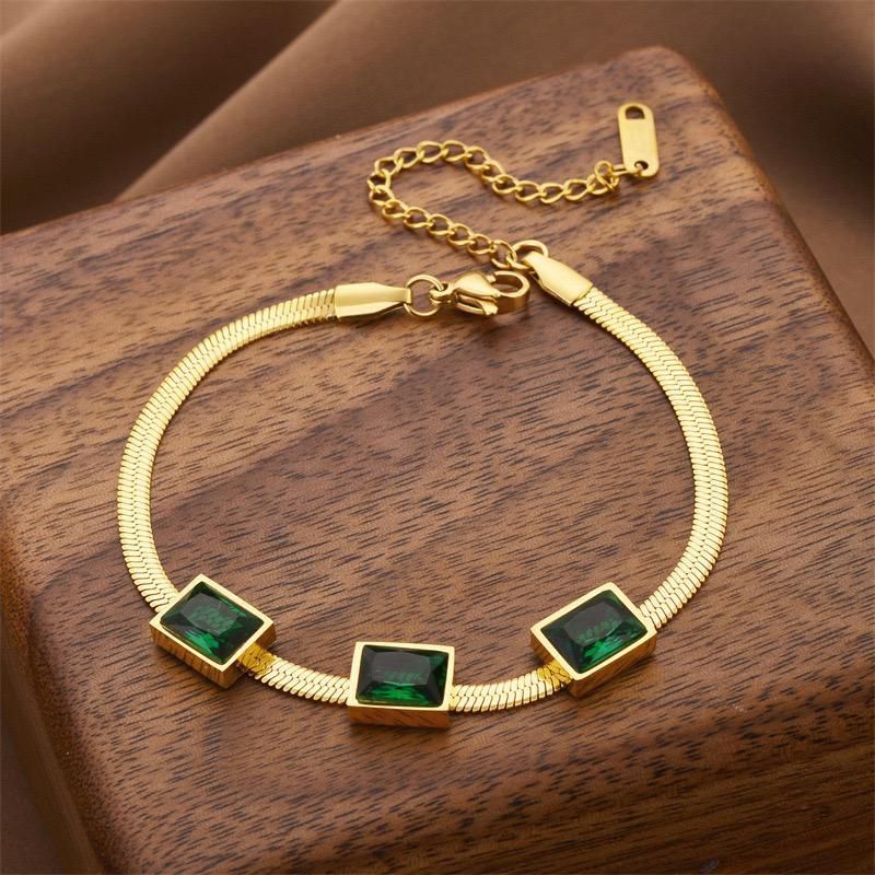 Pulsera Emerald Elegance – Bañada en Oro 14K - Podios