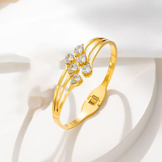 Pulsera Golden Elegance – Bañada en oro 18K con brillantes - Podios