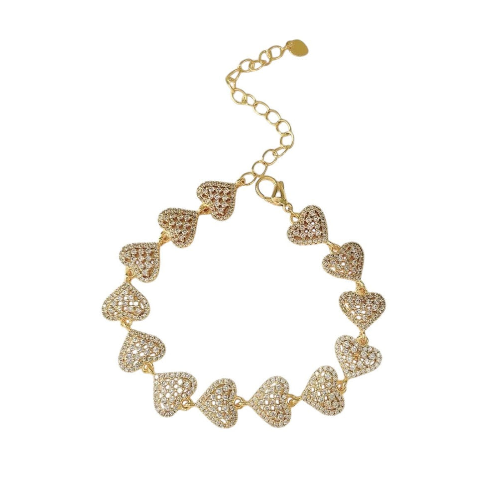 Pulsera Infinite Hearts™ enchapada en oro 18 quilates - Podios