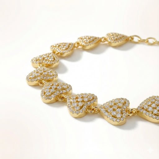 Pulsera Infinite Hearts™ enchapada en oro 18 quilates - Podios