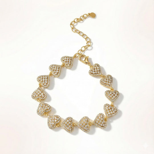 Pulsera Infinite Hearts™ enchapada en oro 18 quilates - Podios