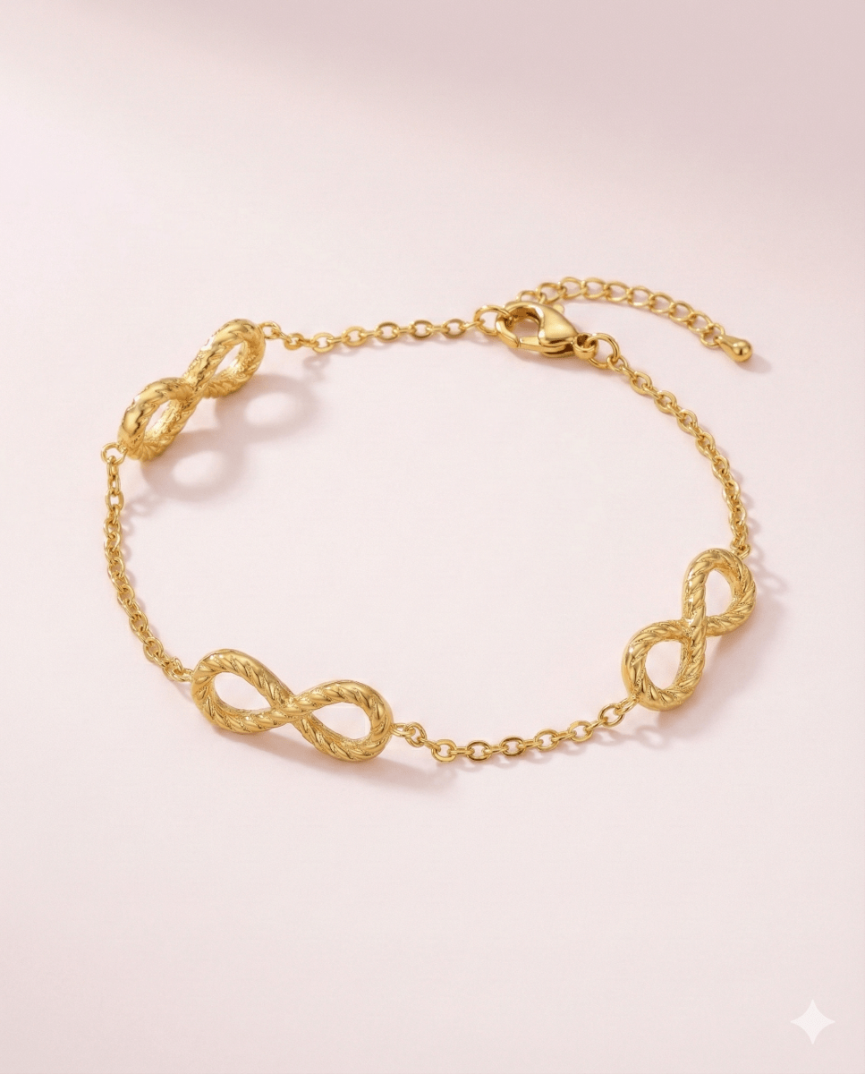Pulsera Infinity Gold – ajustable bañada en oro 14k - Podios