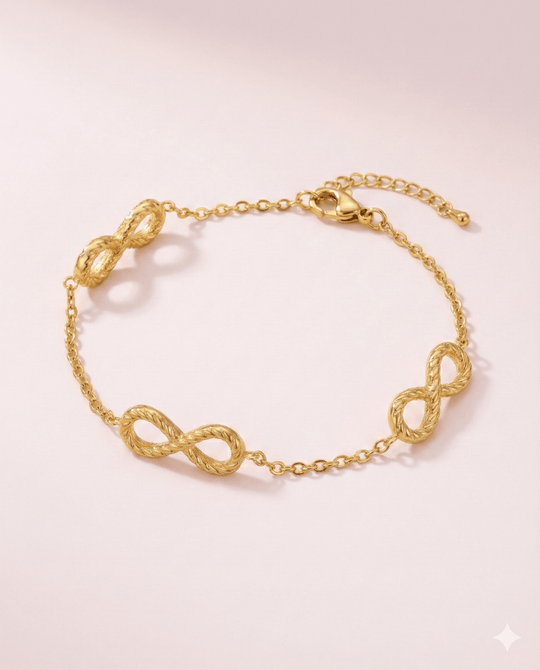 Pulsera Infinity Gold – ajustable bañada en oro 14k - Podios