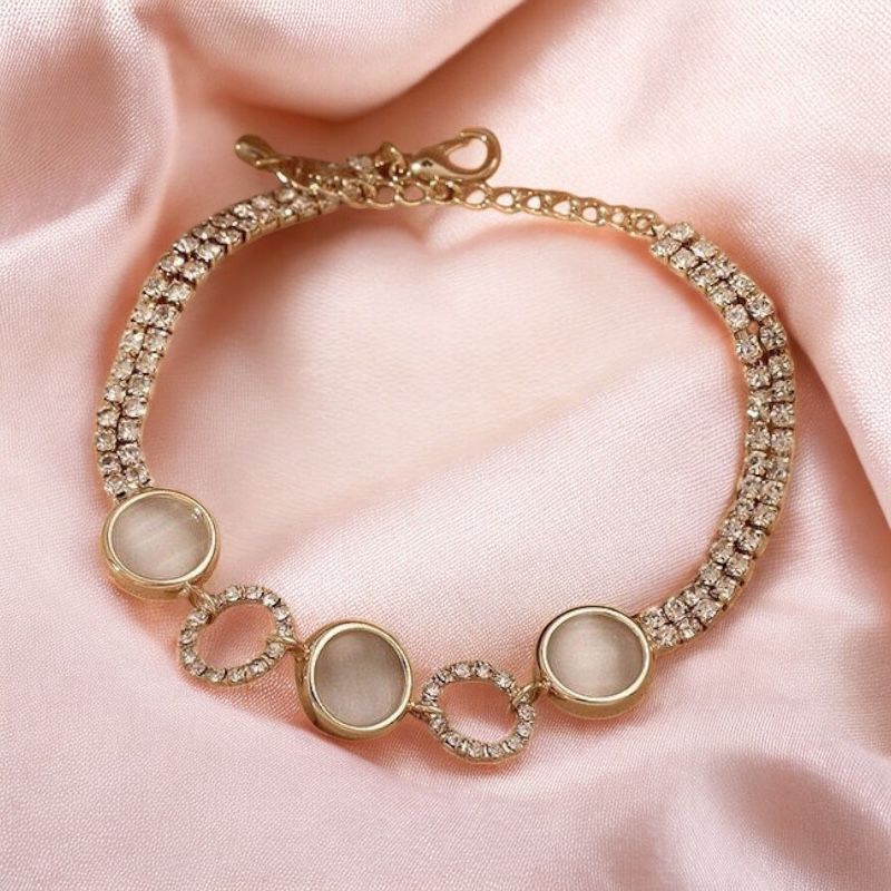 Pulsera Moonlight Shine – Bañada en oro 14K y ajustable - Podios