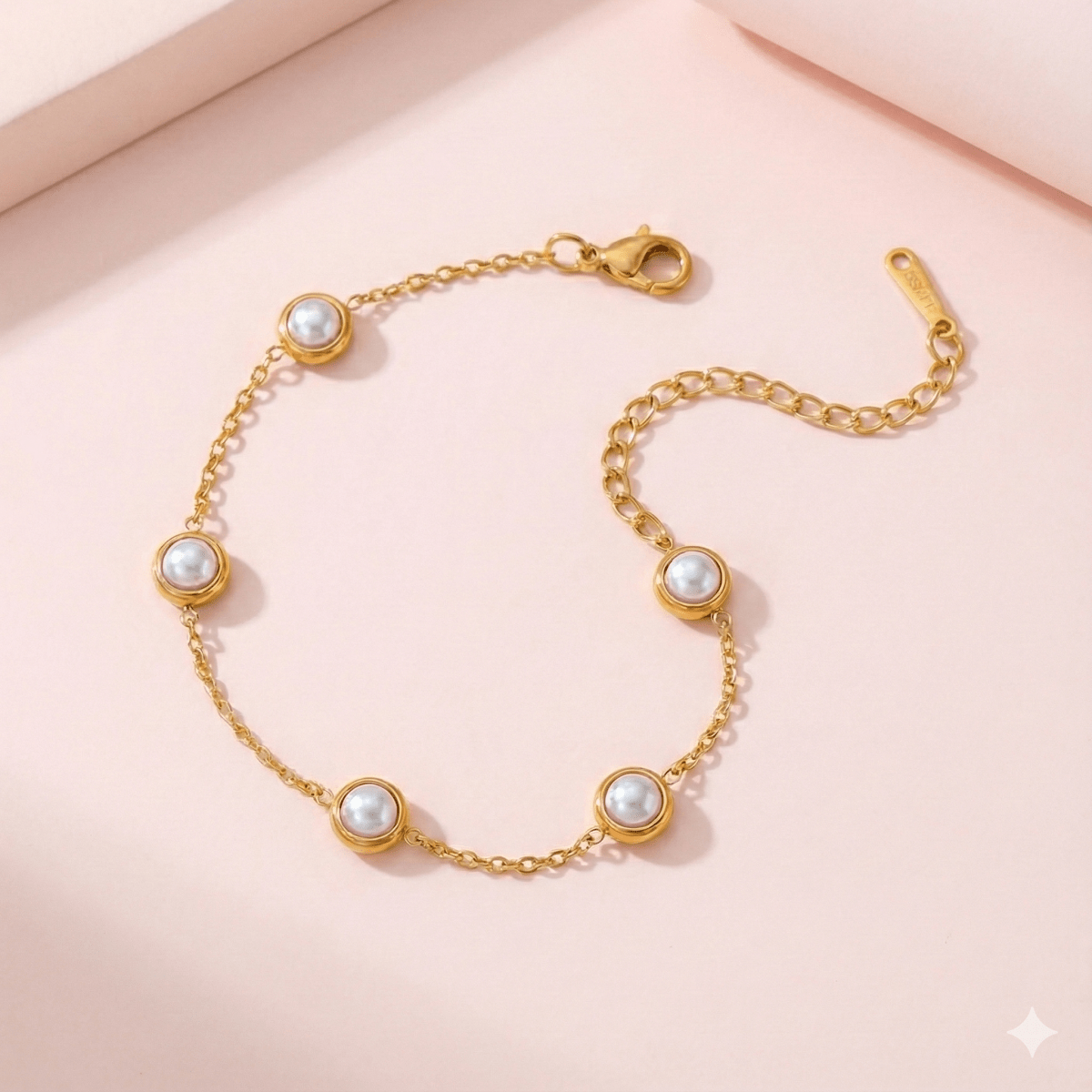 Pulsera Pearl Grace – ajustable y bañada en oro 14k - Podios