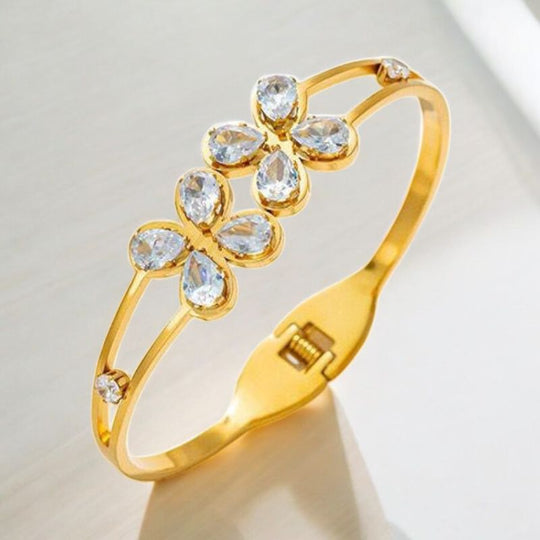 Pulsera Royal Bloom – Bañada en oro 18K con brillantes - Podios