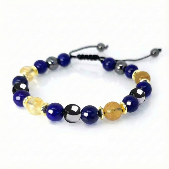 Pulsera Sol, Arena y Mar - diseño ajustable con azul y dorado - Podios