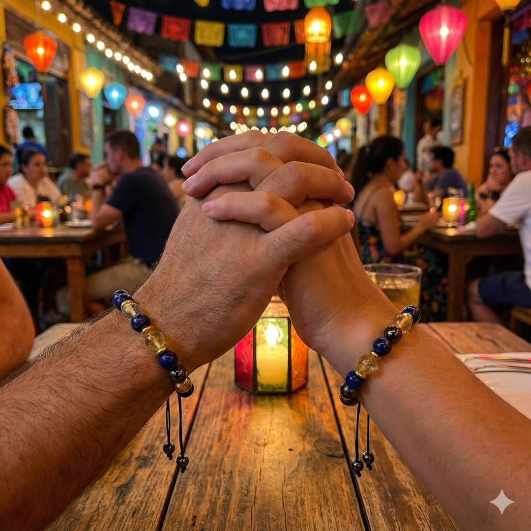 Pulsera Sol, Arena y Mar - diseño ajustable con azul y dorado - Podios