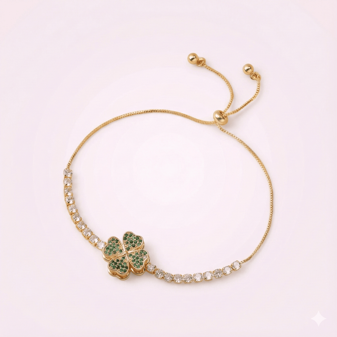 Pulsera Trébol Lucky Verde Giratorio - Podios