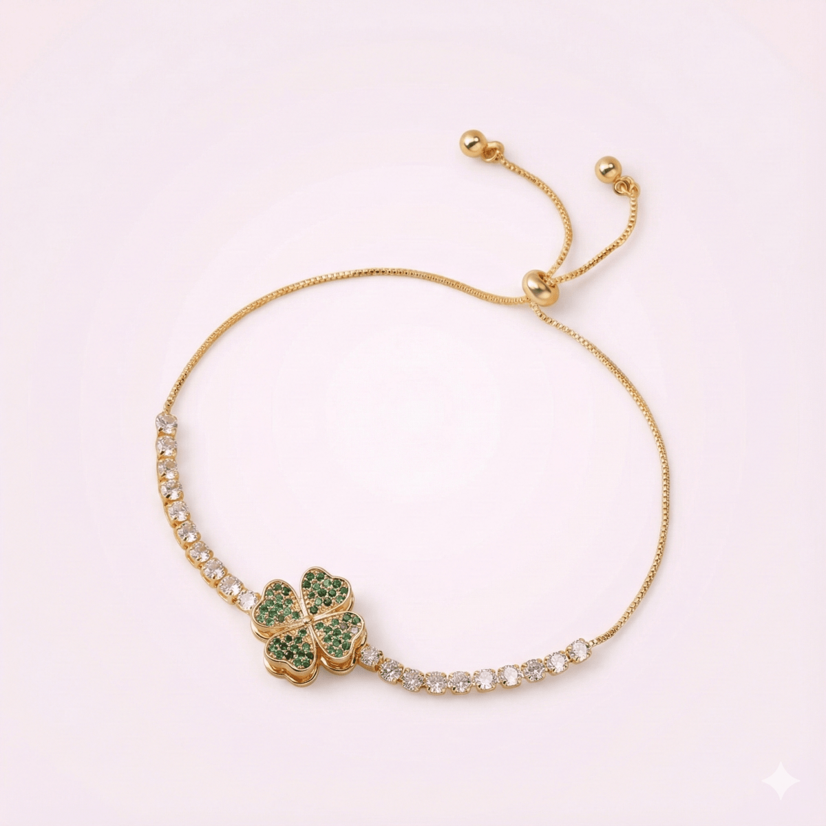 Pulsera Trébol Lucky Verde Giratorio - Podios