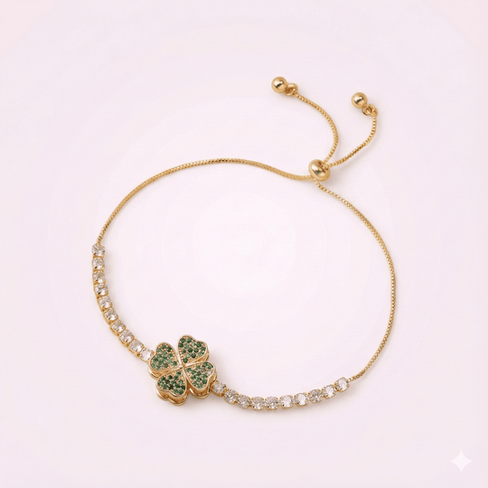 Pulsera Trébol Lucky Verde Giratorio - Podios
