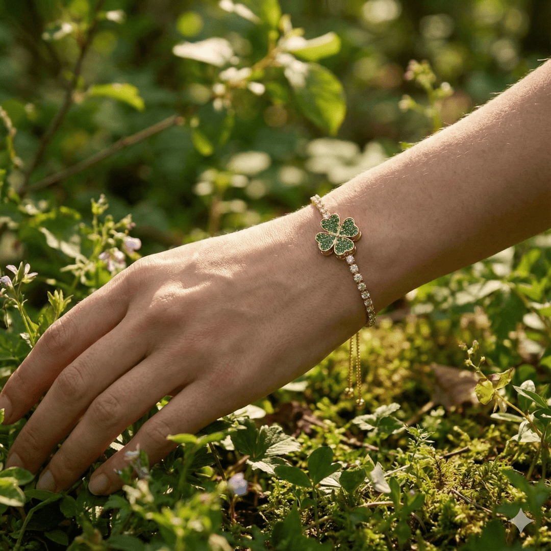 Pulsera Trébol Lucky Verde Giratorio - Podios