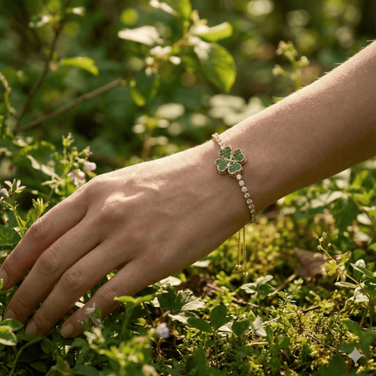 Pulsera Trébol Lucky Verde Giratorio - Podios