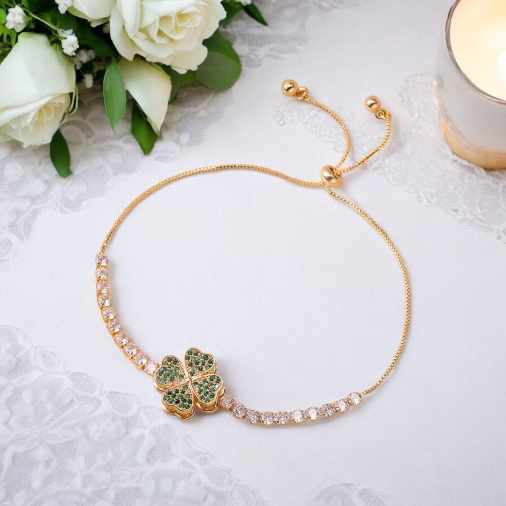 Pulsera Trébol Lucky Verde Giratorio - Podios