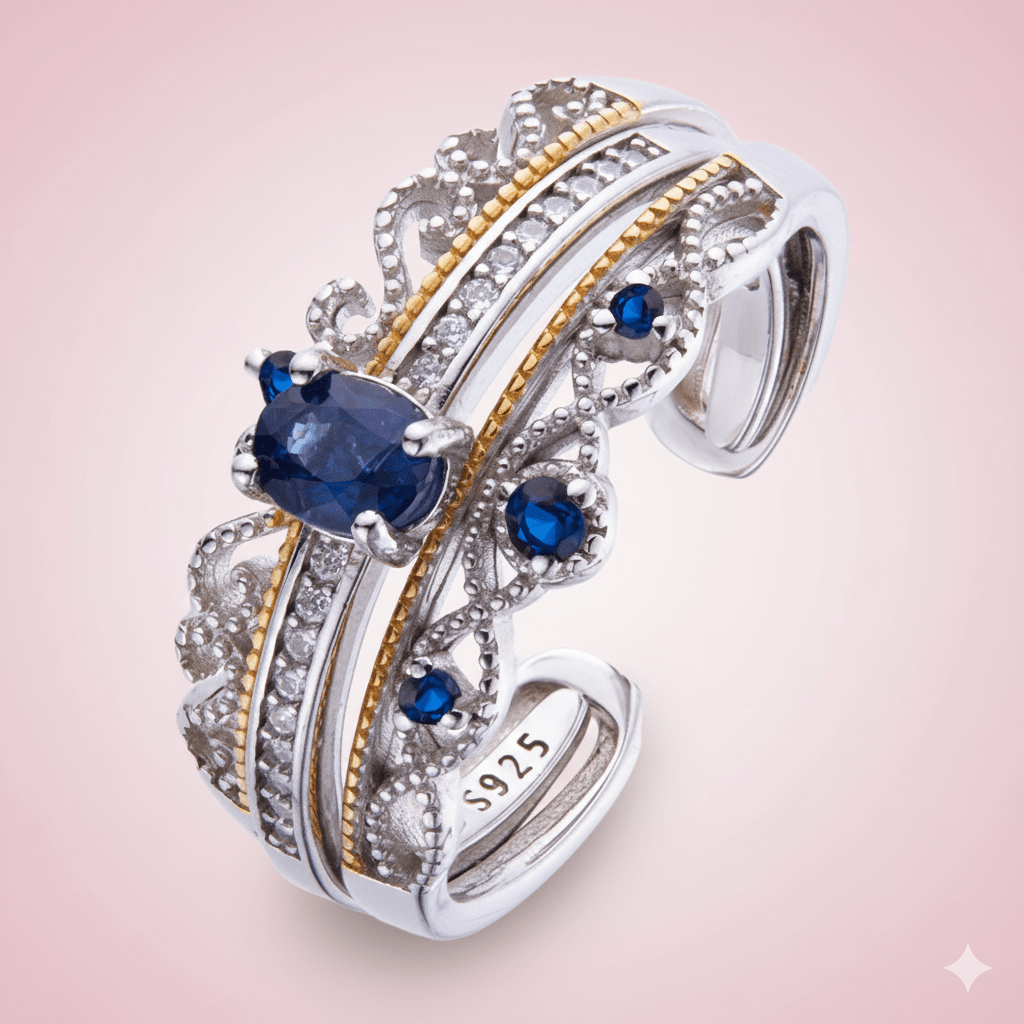 Queen Exclusive Collection - anillo ajustable de plata 925 - Podios