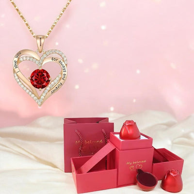 Red Passion™ - Collar I Love You en Rosa Ascendente