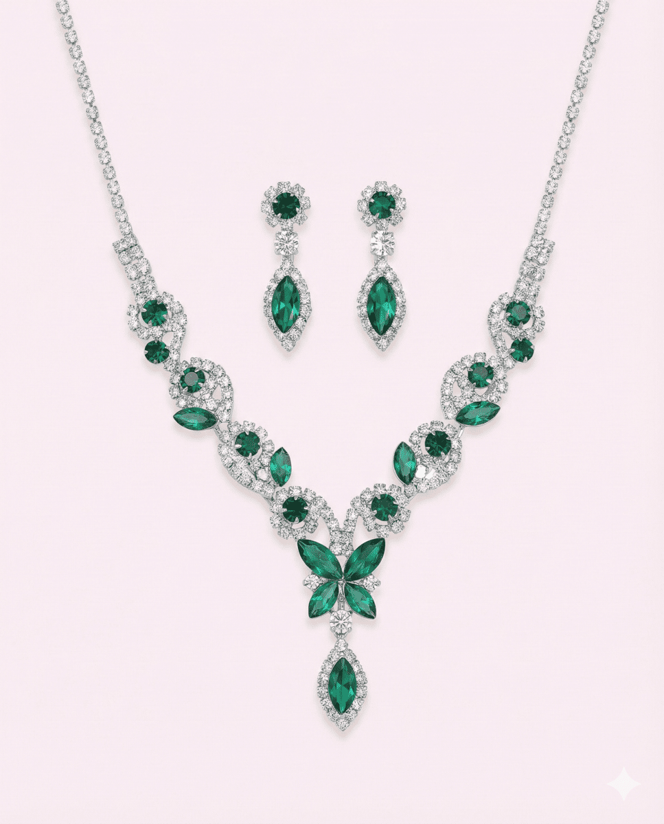 Set Blue Ocean Dúo: collar y aros de fantasia fina - Podios