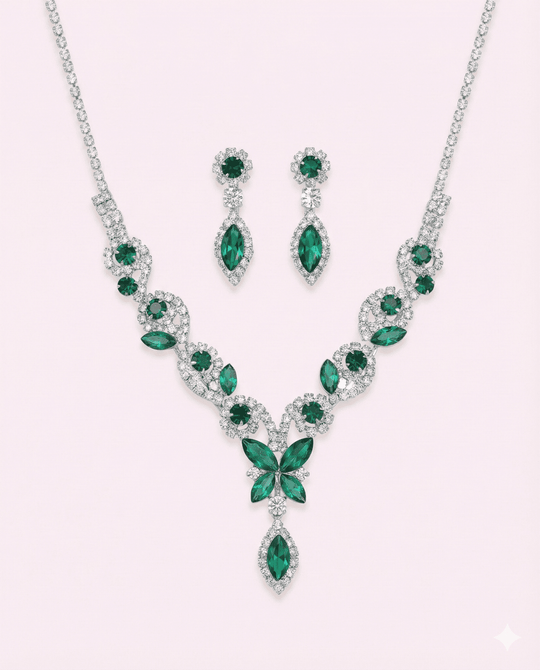 Set Blue Ocean Dúo: collar y aros de fantasia fina - Podios