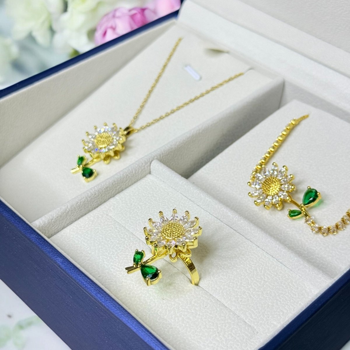 Set de Flores Giratorias - girasoles - tréboles - margaritas - Podios