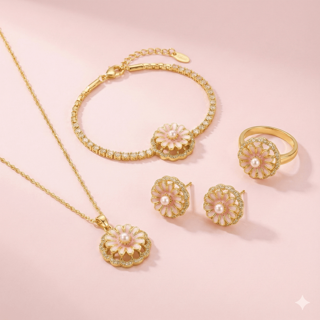 Set de Margaritas 4x - set giratorio de flores de 12 pétalos - Podios