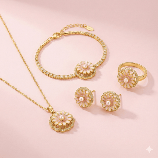 Set de Margaritas 4x - set giratorio de flores de 12 pétalos - Podios