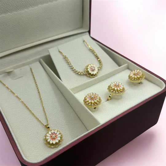 Set de Margaritas 4x - set giratorio de flores de 12 pétalos - Podios