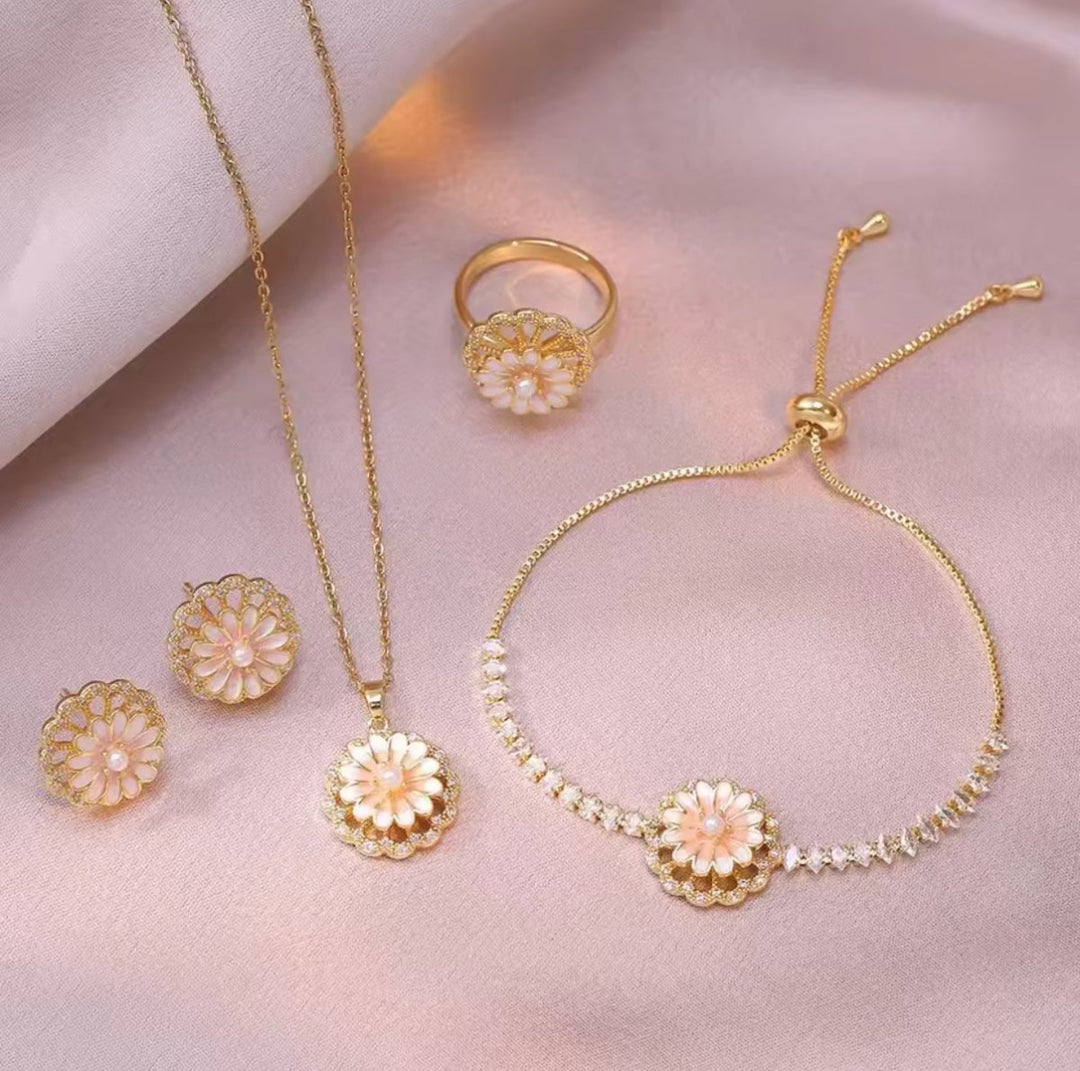 Set de Margaritas 4x - set giratorio de flores de 12 pétalos - Podios