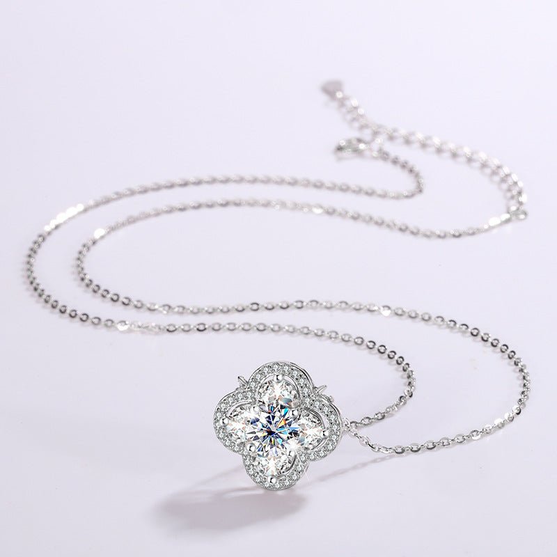 Set de Plata 925 Trébol de Luz – Collar y Aros con Circones - Podios