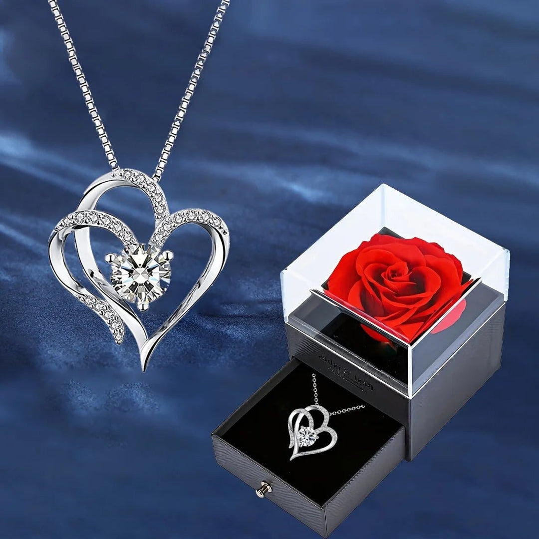 Silver Passion™ Collar plateado en romántica caja joyera - Podios