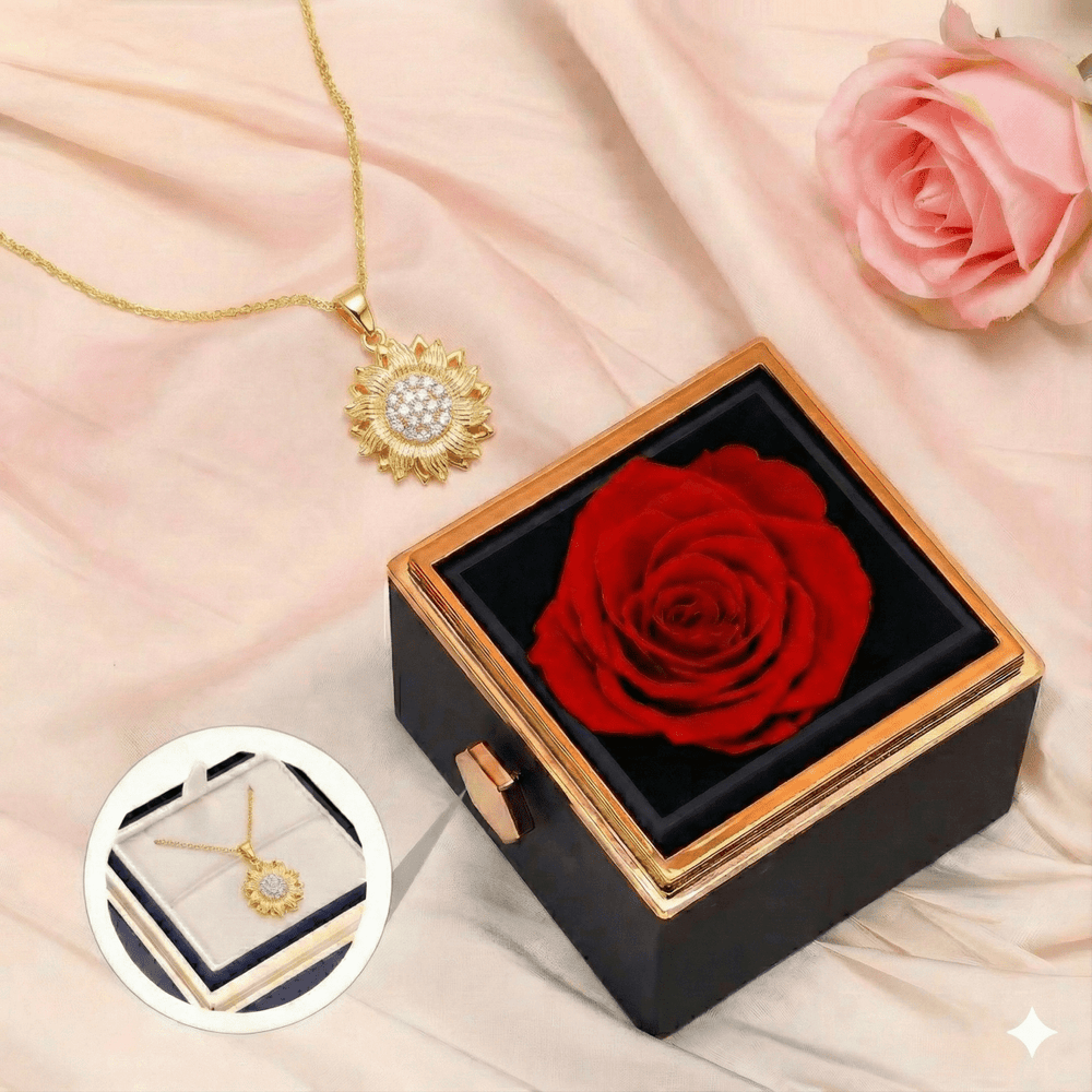 Sun Lumiere Unique - collar girasol enchapado en oro 14k con brillantes - Podios