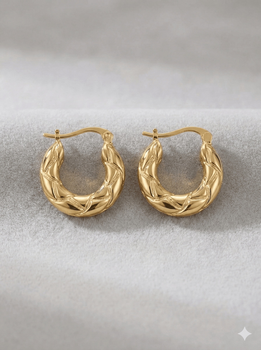 U&me Destello™ Aros enchapados en oro 18k - Podios