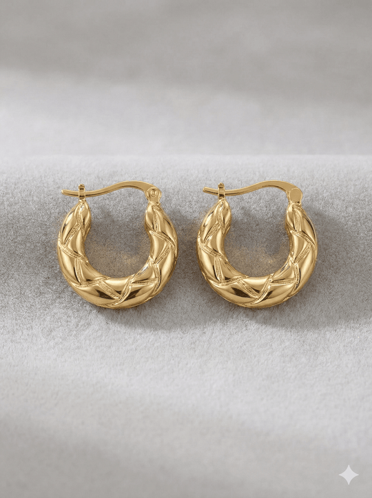 U&me Destello™ Aros enchapados en oro 18k - Podios