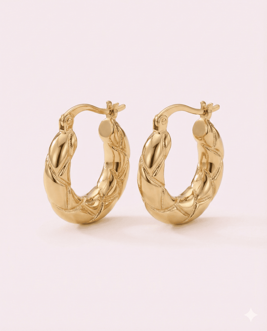 U&me Destello™ Aros enchapados en oro 18k - Podios