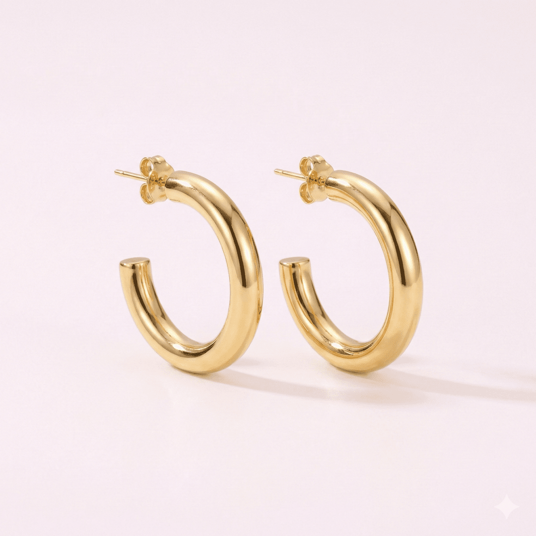 U&me Halo™ Aros enchapados en oro 18k - Podios