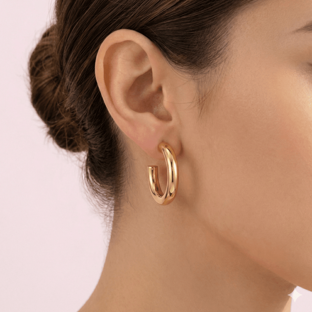 U&me Halo™ Aros enchapados en oro 18k - Podios